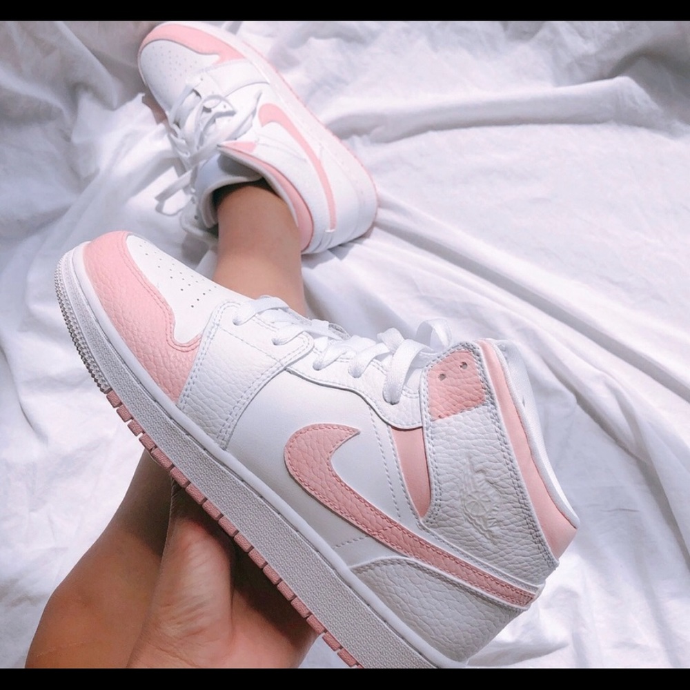 Baby pink Air jordan 1 mid custom